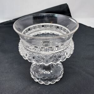 Pattern Glass Compote Antique 1880s Dalzell Gilmore Leighton Catchall Candy Dish